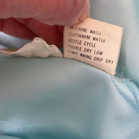 Vintage Belle Fleur Slip Aqua Short Sleeveless Nightie - Picture 11 of 12